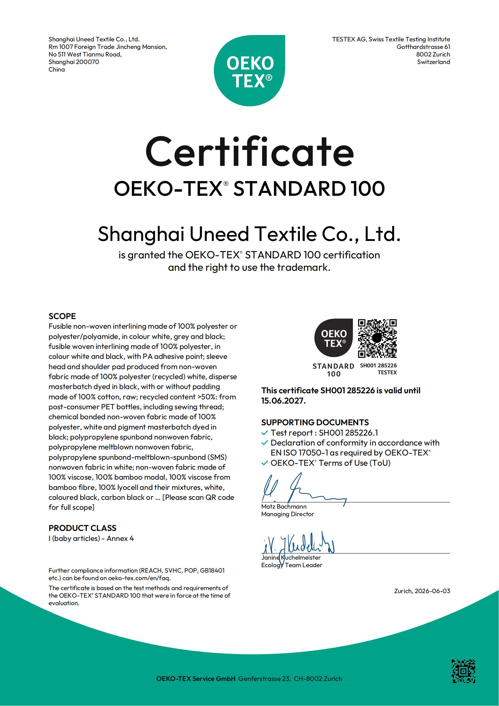 OEKO-TEX STANDARD 100